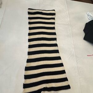 Black and Cream Striped Knit Skirt